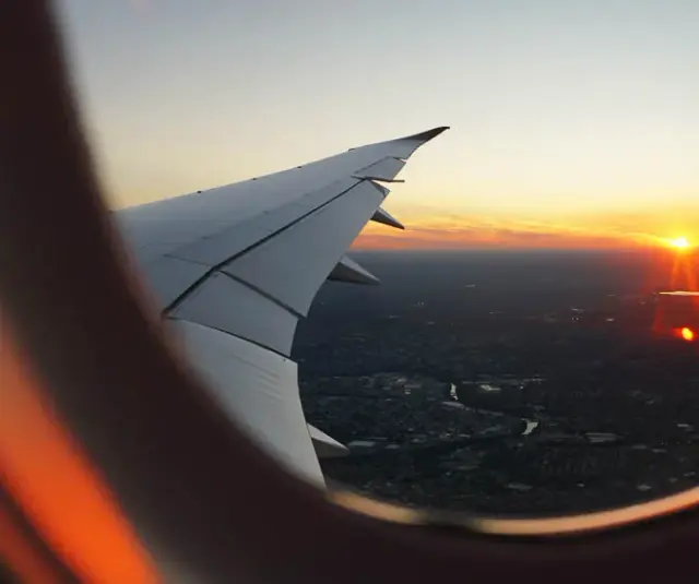 Airplane wing window travel luggage