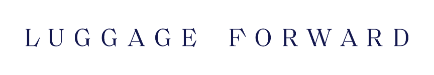 Luggage Forward navy blue logo on transparent background