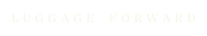 Luggage Forward off-white logo on transparent background