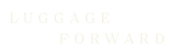 Luggage Forward stacked off-white logo on transparent background
