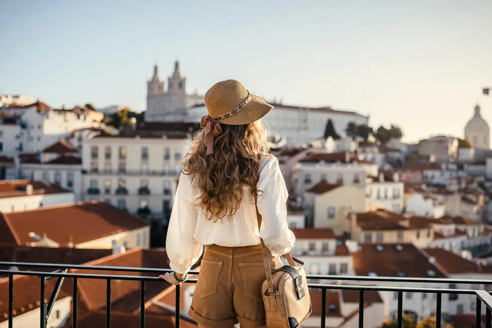 Traveling woman in Europe